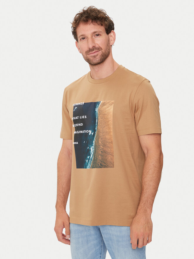 BOSS BOSS Camiseta Tiburt 388 50512132 Beis Regular Fit