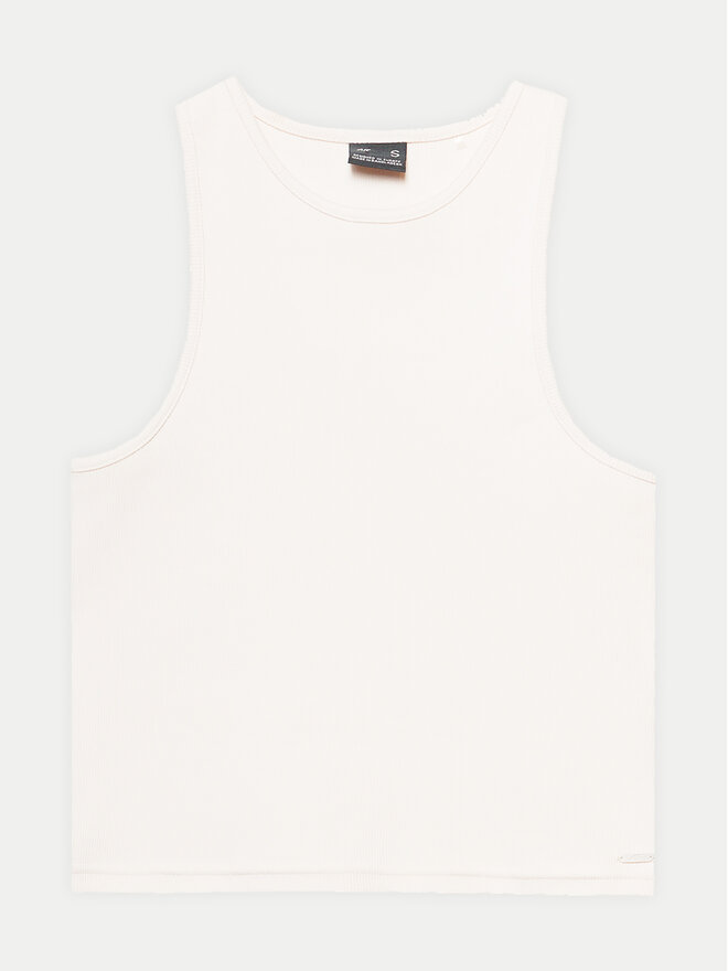 4F 4F Marškinėliai 4FWSS24TSLEF066 Écru Slim Fit