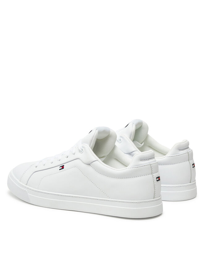Tommy Hilfiger Sneakersy Tommy Hilfiger Icon Court Lth Flag Ess FM0FM05317 Biały