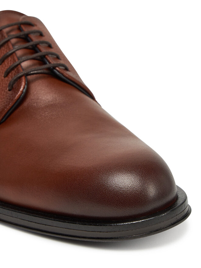 Tommy Hilfiger Półbuty Tommy Hilfiger Core Hilfiger Leather Shoe FM0FM05375 Brązowy