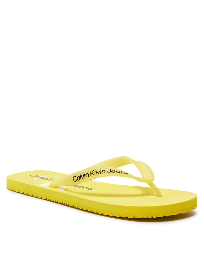 Calvin Klein Jeans Japonki Calvin Klein Jeans Beach Sandal Monogram Tpu YM0YM00838 Żółty