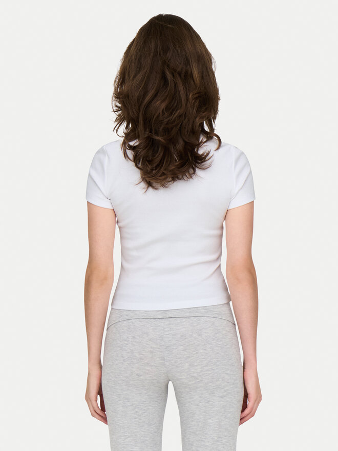 ONLY ONLY Camiseta Val 15339774 Blanco Slim Fit