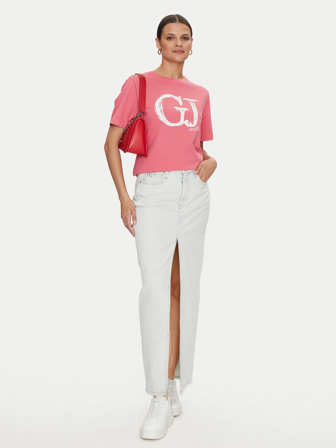 Guess Guess Marškinėliai Sara V4YI01 K8FQ4 Rožinė Regular Fit