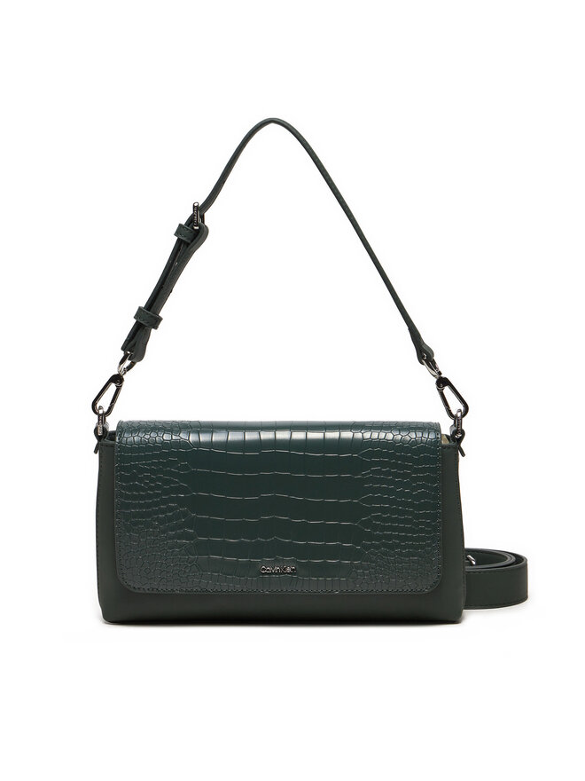 Calvin Klein Soma Calvin Klein Ck Must Shoulder Bag_Croco K60K612111 Zaļš