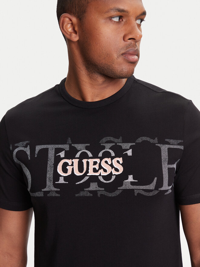 Guess Guess Marškinėliai M5YI14 I3Z14 Juoda Regular Fit