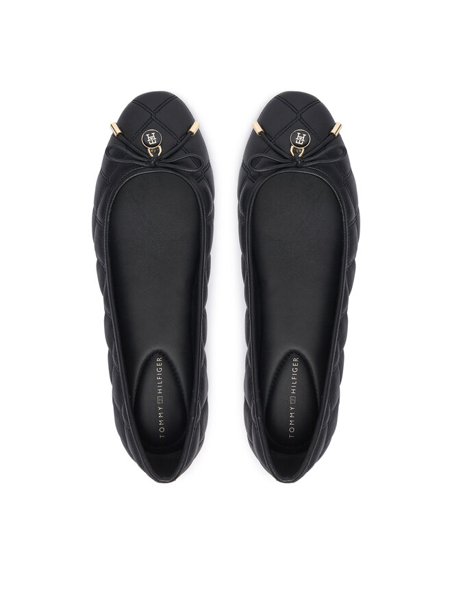 Tommy Hilfiger Ballerinas Tommy Hilfiger Charm Quilted Ballerina FW0FW09503 Schwarz