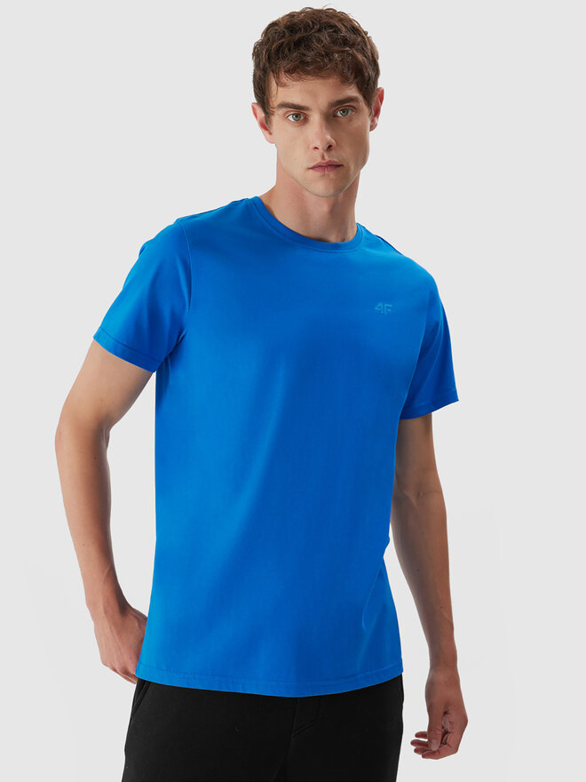 4F 4F Marškinėliai 4FAW23TTSHM0876 Mėlyna Regular Fit