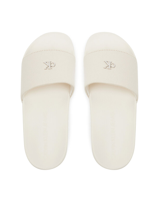 Calvin Klein Jeans Pantoletten Calvin Klein Jeans Slide Monogram Hardware YW0YW01713 Écru
