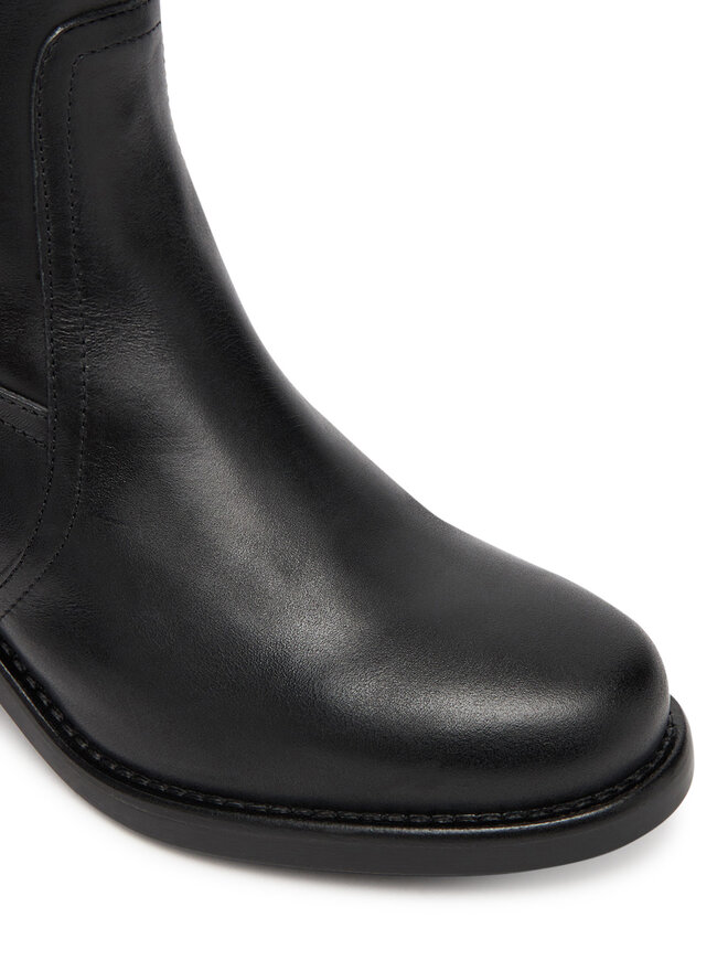 Tommy Hilfiger Zimske čizme Tommy Hilfiger Riding Lthr Long Boot Block Heel FW0FW08777 Crna