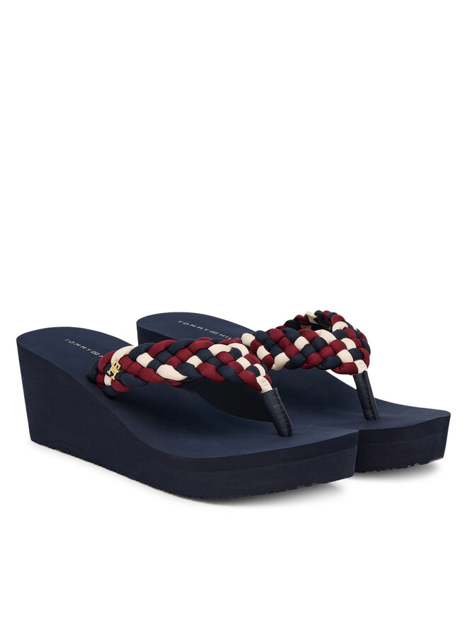 Tommy Hilfiger Zehentrenner Tommy Hilfiger Th Wedge Braided Summer Sandal FW0FW09198 Bunt