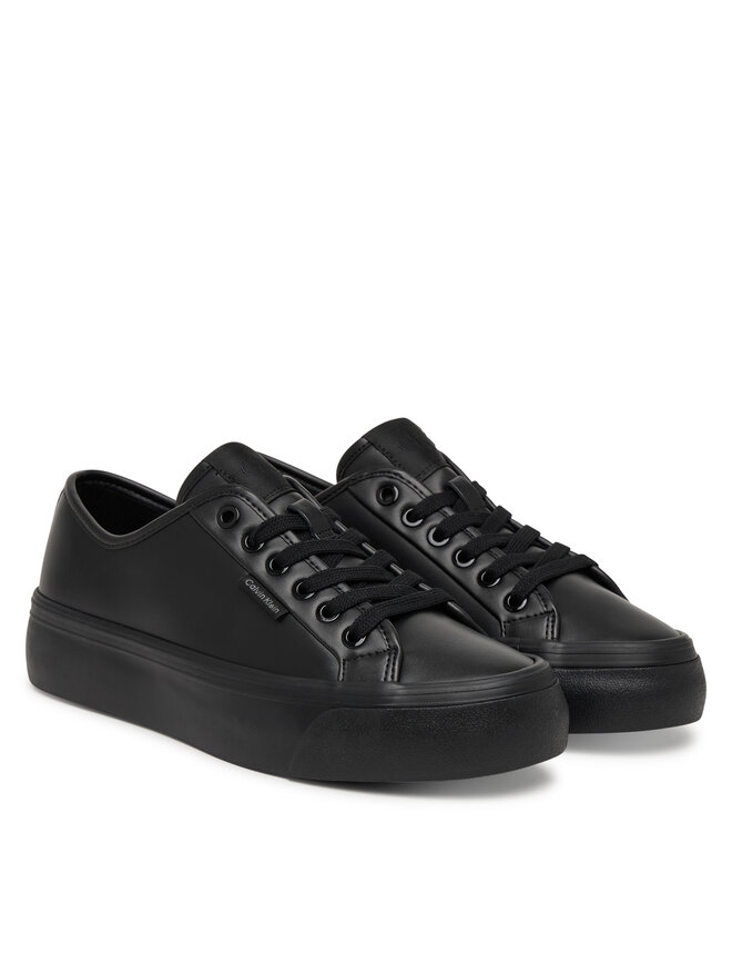Calvin Klein Sneakers Calvin Klein Vulc Flatf Lace Up Lth YW0YW01932 Schwarz