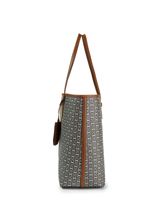 Tory Burch Handtasche Tory Burch Gemini Link Canvas Tote 53303 Braun