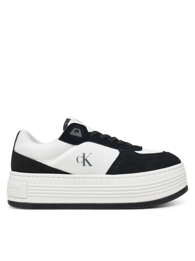 Calvin Klein Jeans Sneakersy Calvin Klein Jeans Bold Flatf Low Lace Mix YW0YW01742 Biały