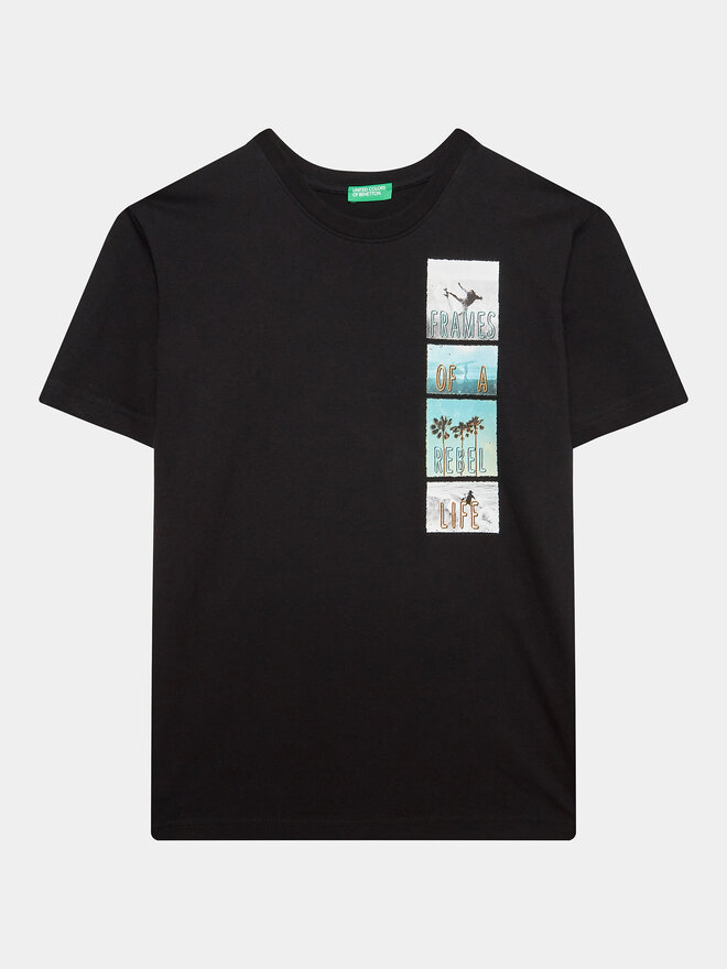 United Colors Of Benetton United Colors Of Benetton T-Shirt 3096C10BL Schwarz Regular Fit