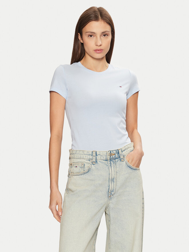 Tommy Jeans Tommy Jeans Camiseta DW0DW20459 Celeste Slim Fit