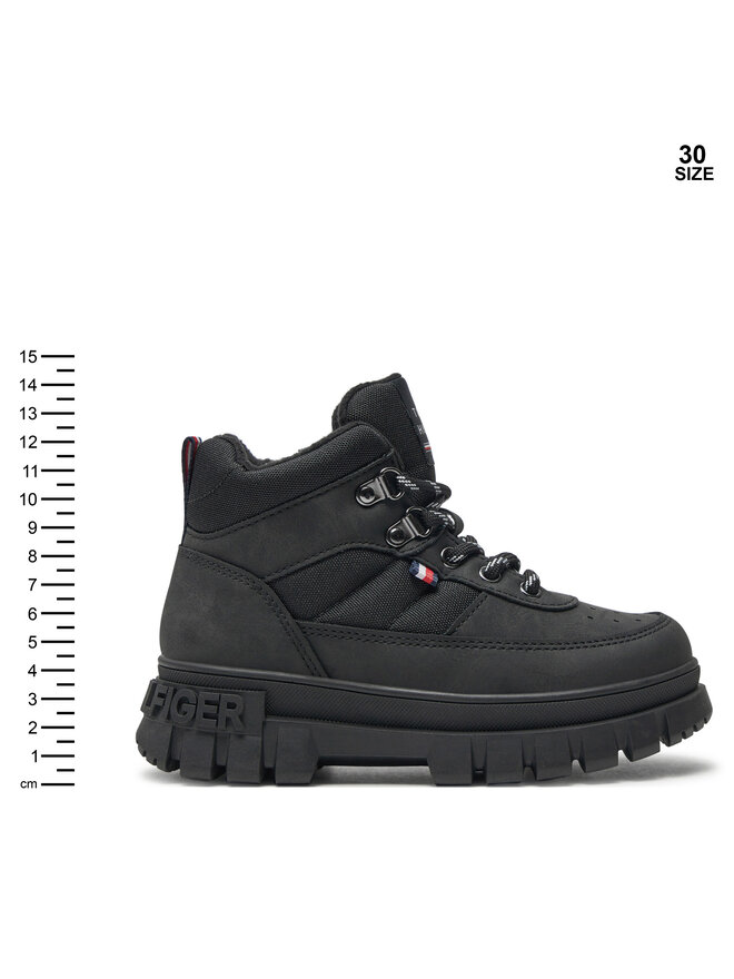 Tommy Hilfiger Botines planos Tommy Hilfiger Lace-Up Bootie T3X5-33707-1492 M Negro