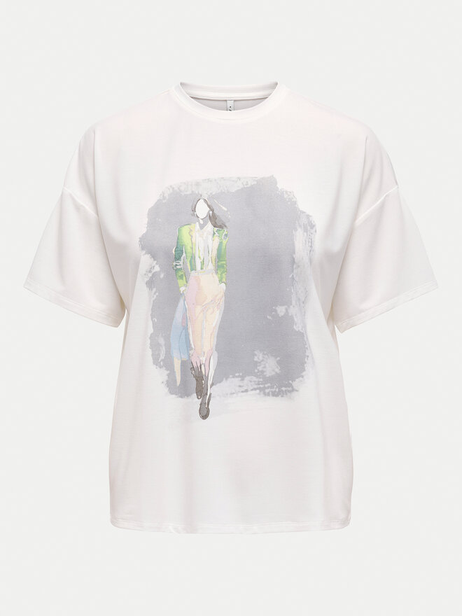 ONLY ONLY Camiseta Melina 15342876 Blanco Regular Fit