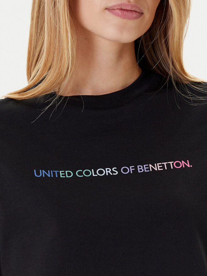 United Colors Of Benetton United Colors Of Benetton Marškinėliai 3BL0D109D Juoda Relaxed Fit