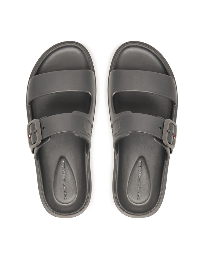 Tommy Hilfiger Pantoletten Tommy Hilfiger Double Strap FW0FW09114 Grau