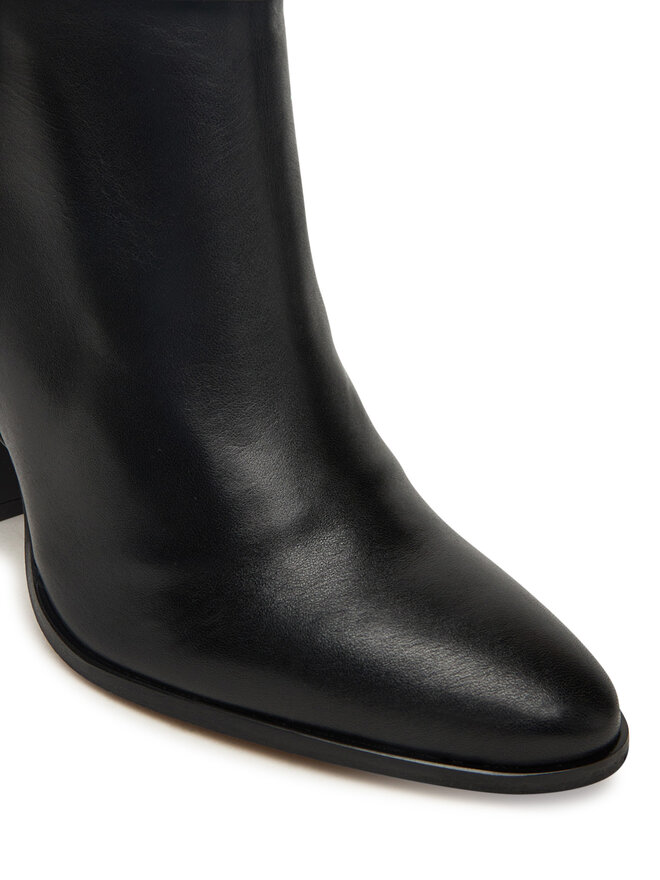 Tommy Hilfiger Stiefeletten Tommy Hilfiger Th T-Strap Leather Pointy Bootie FW0FW08984 Schwarz