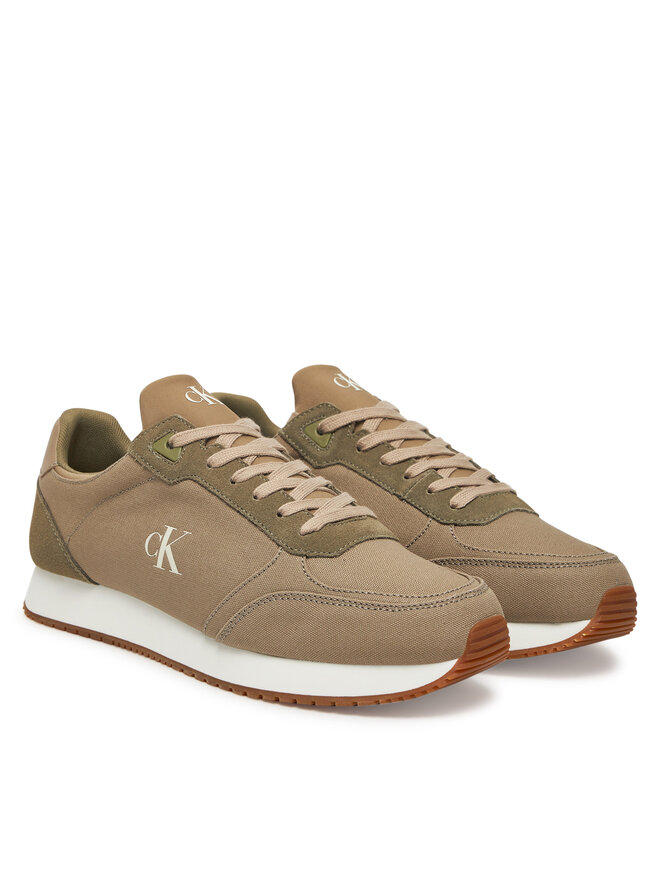 Calvin Klein Jeans Sneakersy Calvin Klein Jeans Runner Sock Laceup Mg Canvas YM0YM01217 Zielony
