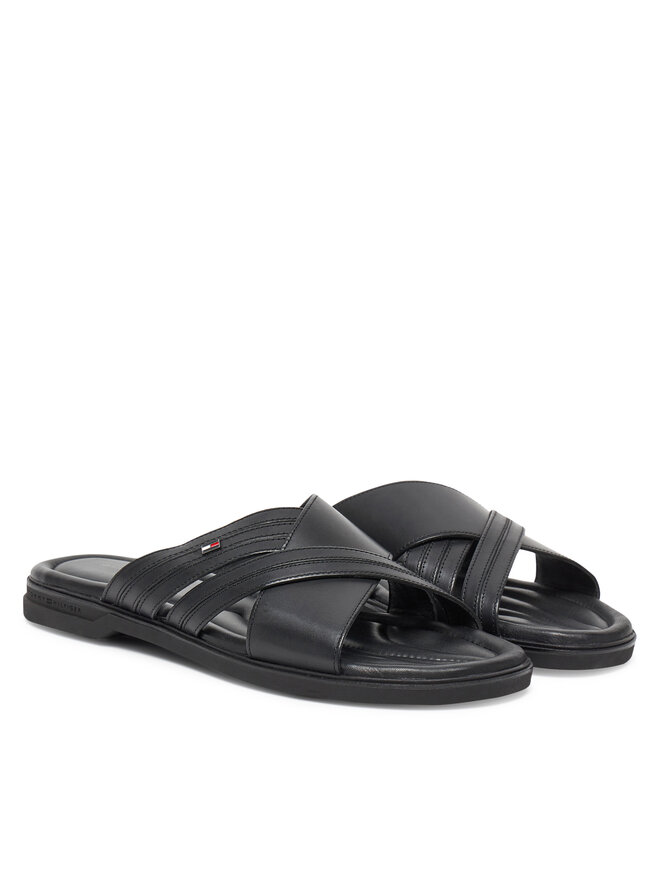 Tommy Hilfiger Pantoletten Tommy Hilfiger Premium Hilfiger Cc Lth Sandal FM0FM05504 Schwarz