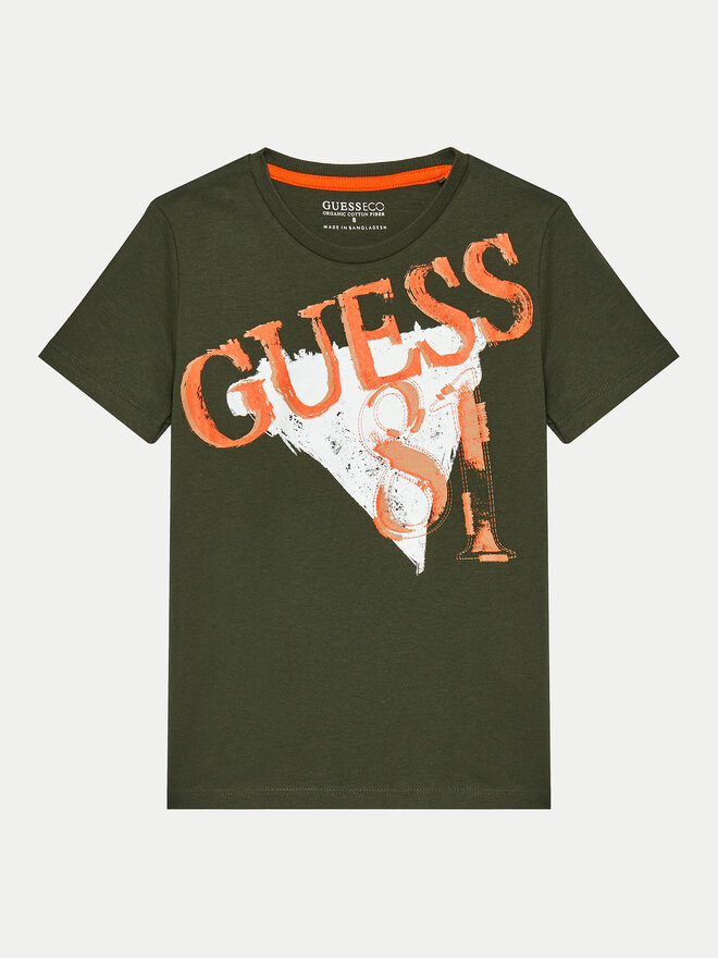 Guess Guess Marškinėliai L4BI02 I3Z14 Žalia Regular Fit