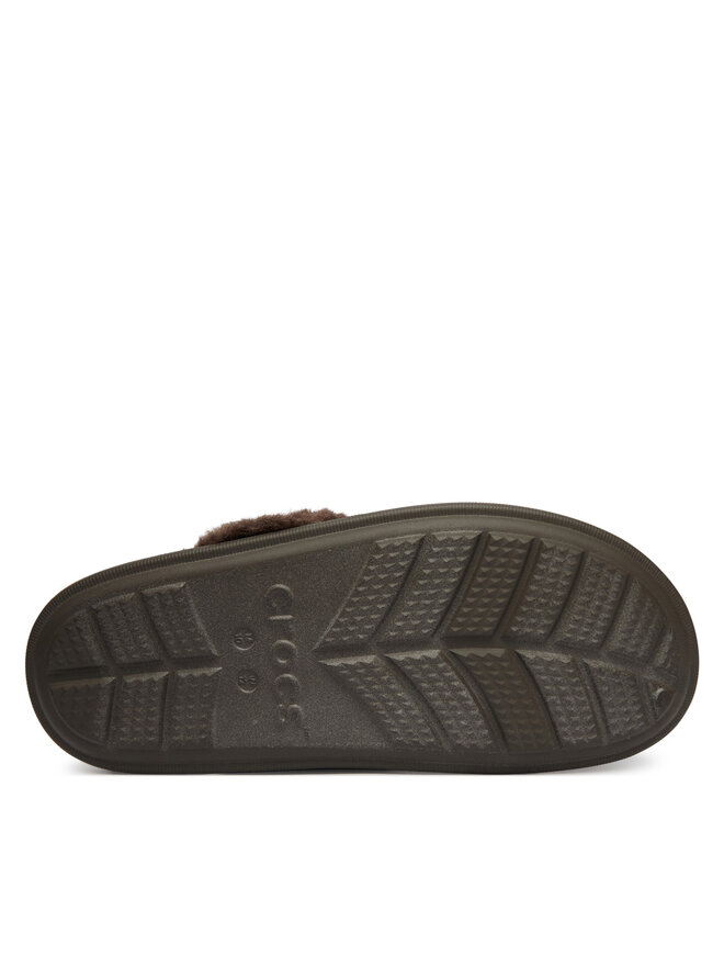 Crocs Тапочки Crocs Classic Fuzz Scuff 212143 Коричневий