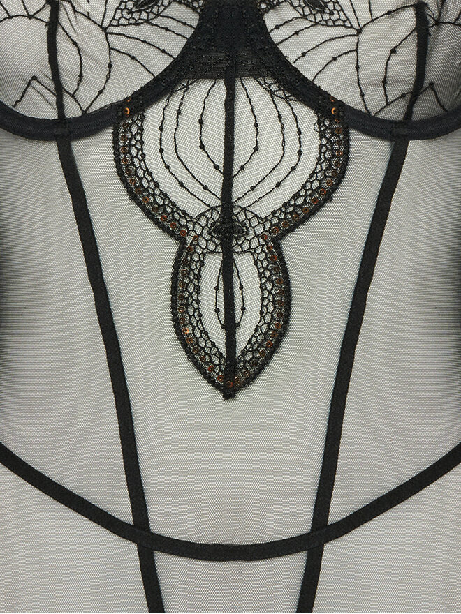Hunkemöller Hunkemöller Bodi Ruby 300253 Črna