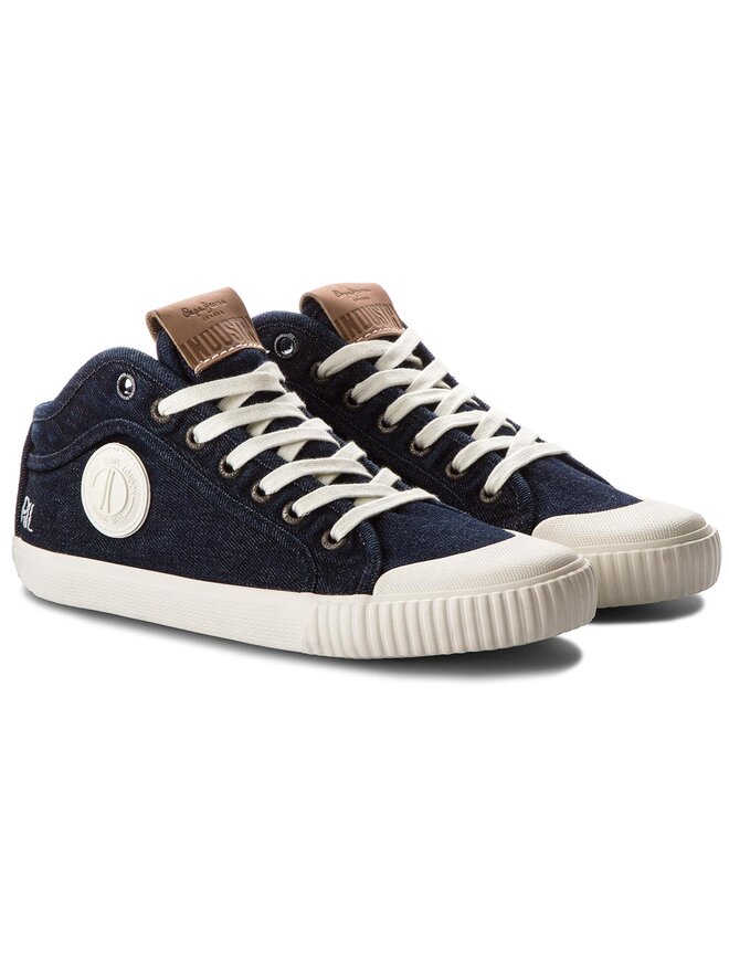 Pepe Jeans Sneakers aus Stoff Pepe Jeans Industry Blue Denim PMS30434 Dunkelblau