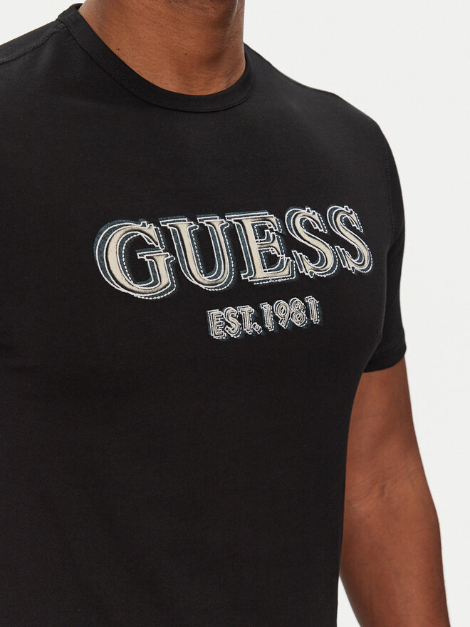 Guess Guess Marškinėliai M5GI07 I3Z14 Juoda Classic Fit