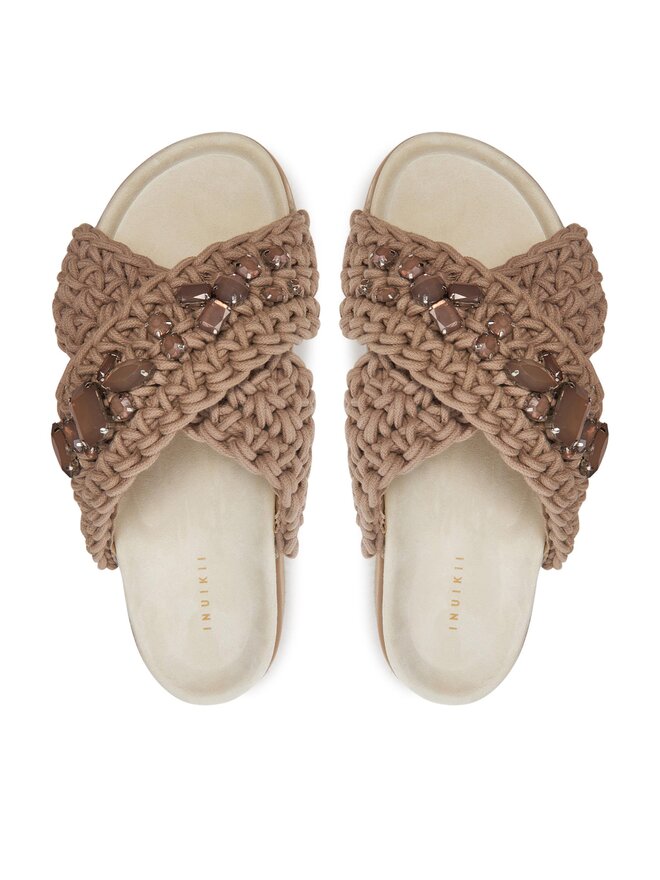 Inuikii Šľapky Inuikii Woven Stones Platform 70103-106 Hnedá