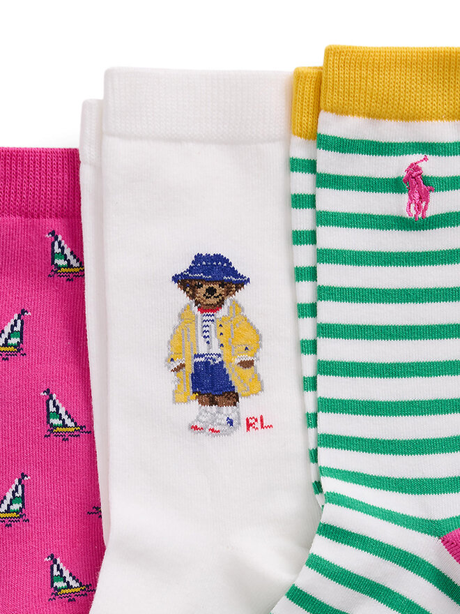 Polo Ralph Lauren Zestaw 3 par wysokich skarpet dziecięcych Polo Ralph Lauren 448969097001 Kolorowy