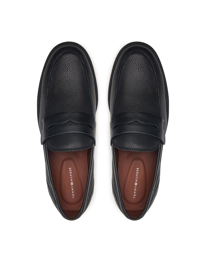 Tommy Hilfiger Slipper Tommy Hilfiger Lth Mix Dress Hilfiger Loafer FM0FM06087 Schwarz