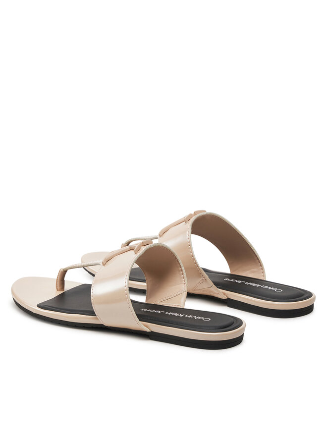 Calvin Klein Jeans Čības uz pirksta Calvin Klein Jeans Flat Sandal Slide Toepost Mg Met YW0YW01342 Rozā