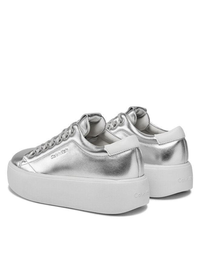 Calvin Klein Sneakers Calvin Klein Bubble Cupsole Lace Up Metallic HW0HW02008 Silberfarben
