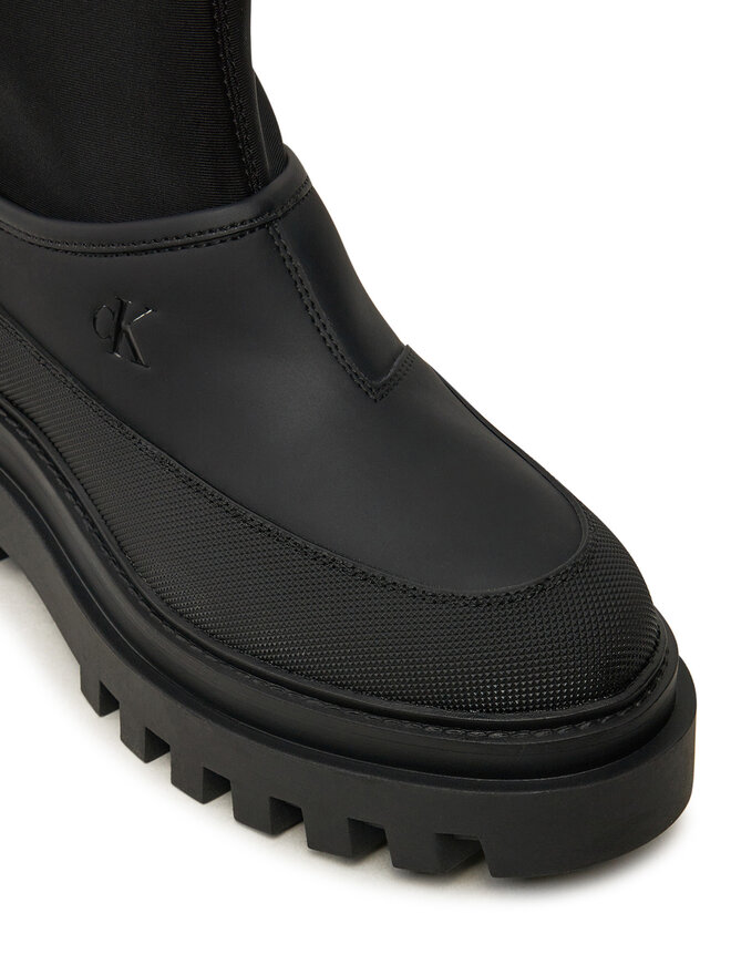 Calvin Klein Jeans Гумени ботуши Calvin Klein Jeans Flatform Rainboot Low Mg R YW0YW01560 Черен