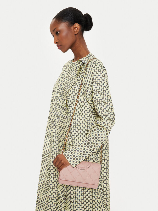 Torebka Tory Burch Fleming Soft Polished Grain Chain Wallet