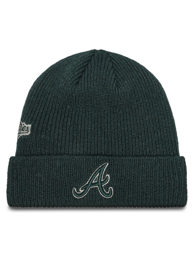 New Era Čiapka New Era Atlanta Braves World Series Patch Cuff Knit Beanie 60580730 Zelená