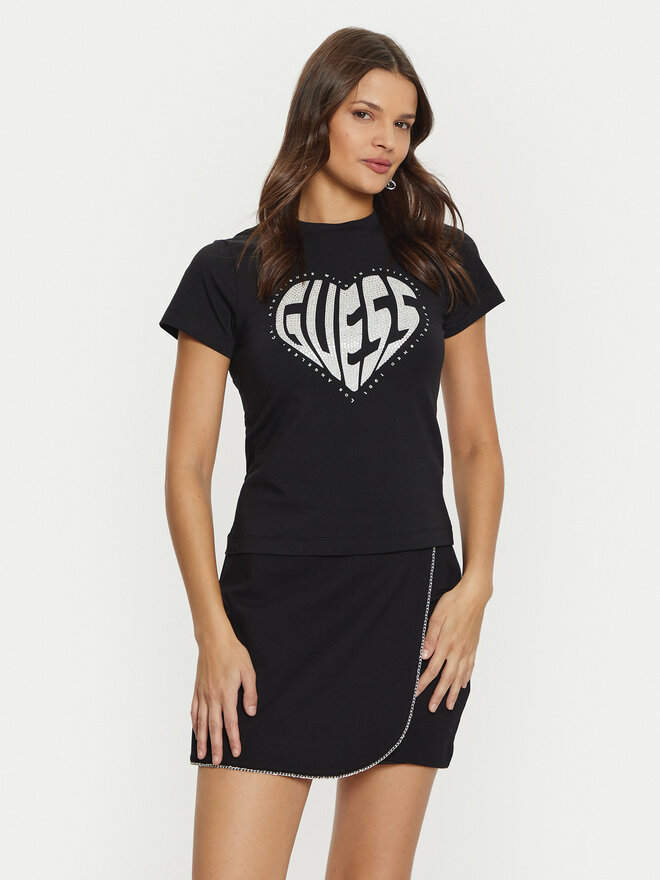Guess Guess Marškinėliai V5RI08 J1314 Juoda Slim Fit