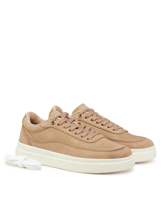 Tommy Hilfiger Sneakersy Tommy Hilfiger Modern Court Sneaker Nubuck FW0FW08462 Beżowy