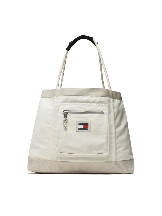 Tommy Jeans Krepšys Tommy Jeans Tjm Beach Hiker Overs. Tote AM0AM10887 Écru