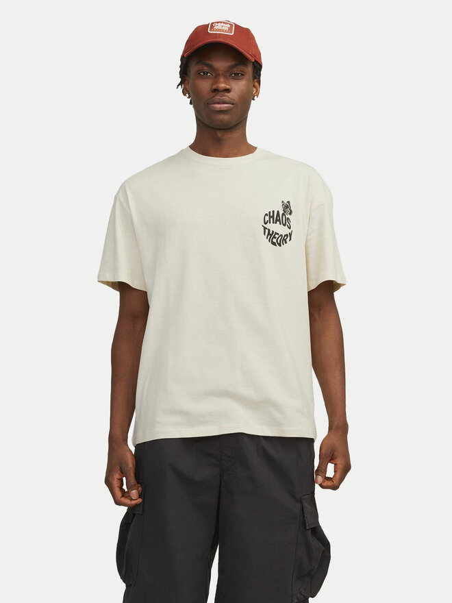 Jack&Jones Jack&Jones Marškinėliai Jorfrutti 12256926 Écru Wide Fit