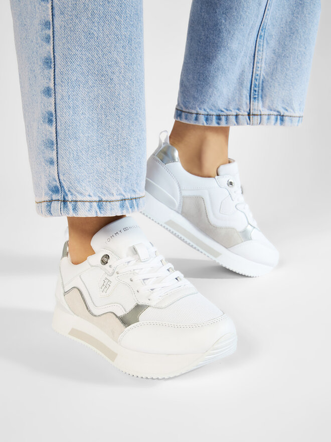 Sneakers Tommy Hilfiger Material Mix Active City Sneaker FW0FW05807 Blanc chaussures
