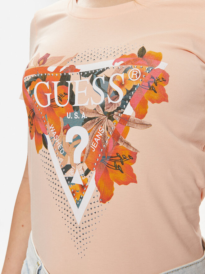 Guess Guess Футболка Ss Cn Tropical Train W4GI62 J1314 Оранжевий Slim Fit