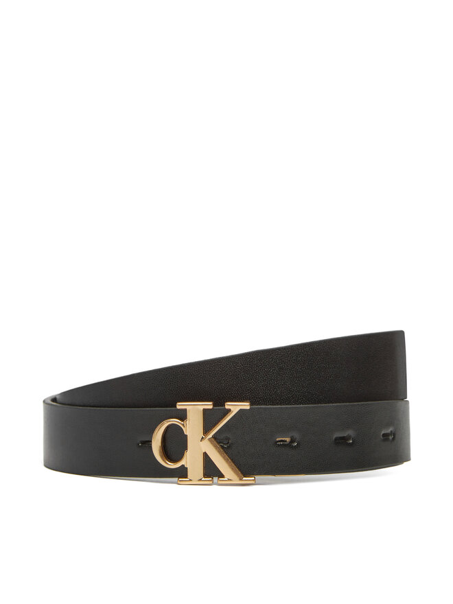 Calvin Klein Dámský pásek Calvin Klein Monogram Plaque Buckle 25Mm Rev LV04K7005G Černá