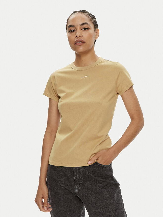 Calvin Klein Calvin Klein Camiseta Nano Logo K20K207212 Beis Slim Fit