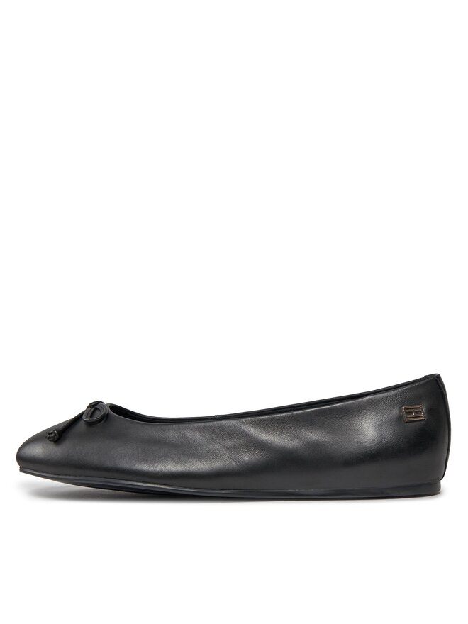 Tommy Hilfiger Baleriny Tommy Hilfiger Essential Leather Ballerina FW0FW07768 Czarny