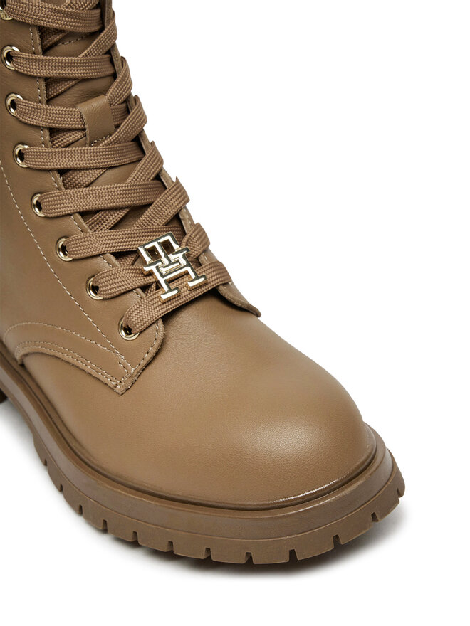 Tommy Hilfiger Schnürstiefeletten Tommy Hilfiger Lace-Up Bootie T3A5-33568-0092 S Braun