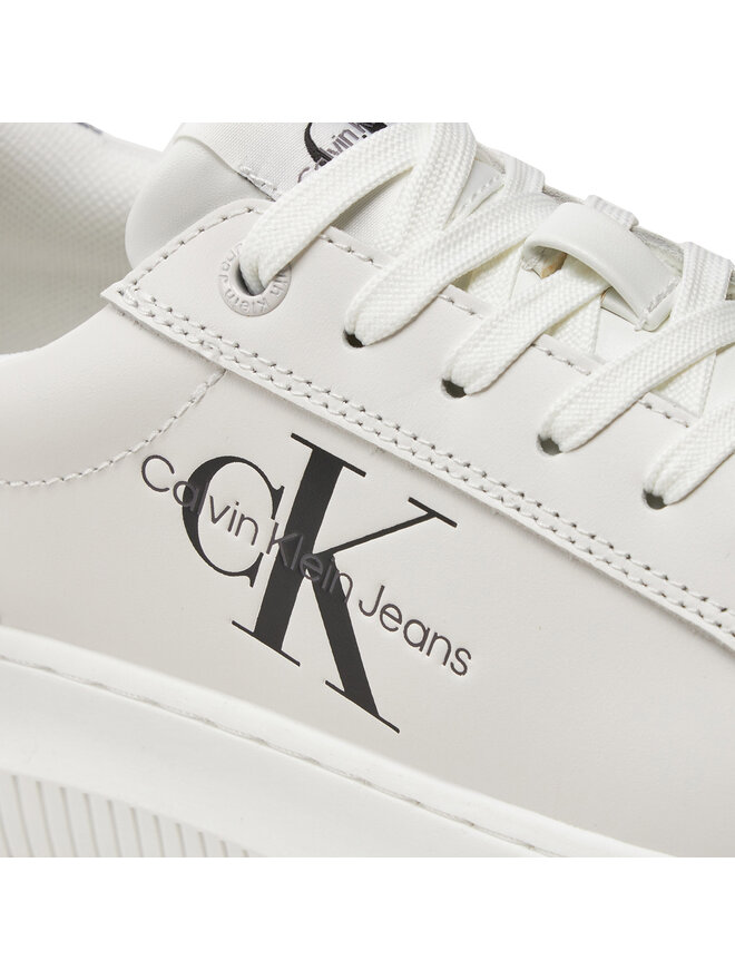 Calvin Klein Jeans Snīkeri Calvin Klein Jeans Chunky Cupsole Laceup Lth Ml Mtl YW0YW01476 Balts